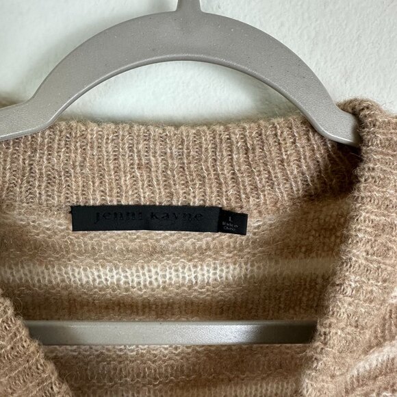 Jenni Kayne Women's Alpaca Cocoon Crew Neck Sweater L Stripe Minimalist Contempo - Picture 6 of 13